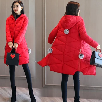 QIMAGE New Winter Women Parkas Hooded Slim Long Winter Jacket Coat Warm Cotton Padded Coat Ladies Winter Outwear Plus size M-XXL
QIMAGE New Winter Women Parkas Hooded Slim Long Winter Jacket Coat Warm Cotton Padded Coat Ladies Winter Outwear Plus size M-XXL