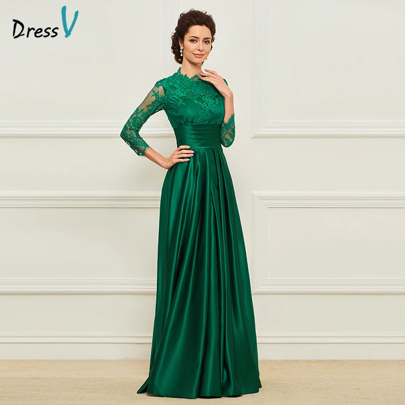Dressv Green Long Mother Of The Bride Dress Three Quarter Sleeves Lace Flowers Simple Elegant Custom A Line Wedding Party Dress
Dressv Green Long Mother Of The Bride Dress Three Quarter Sleeves Lace Flowers Simple Elegant Custom A Line Wedding Party Dress