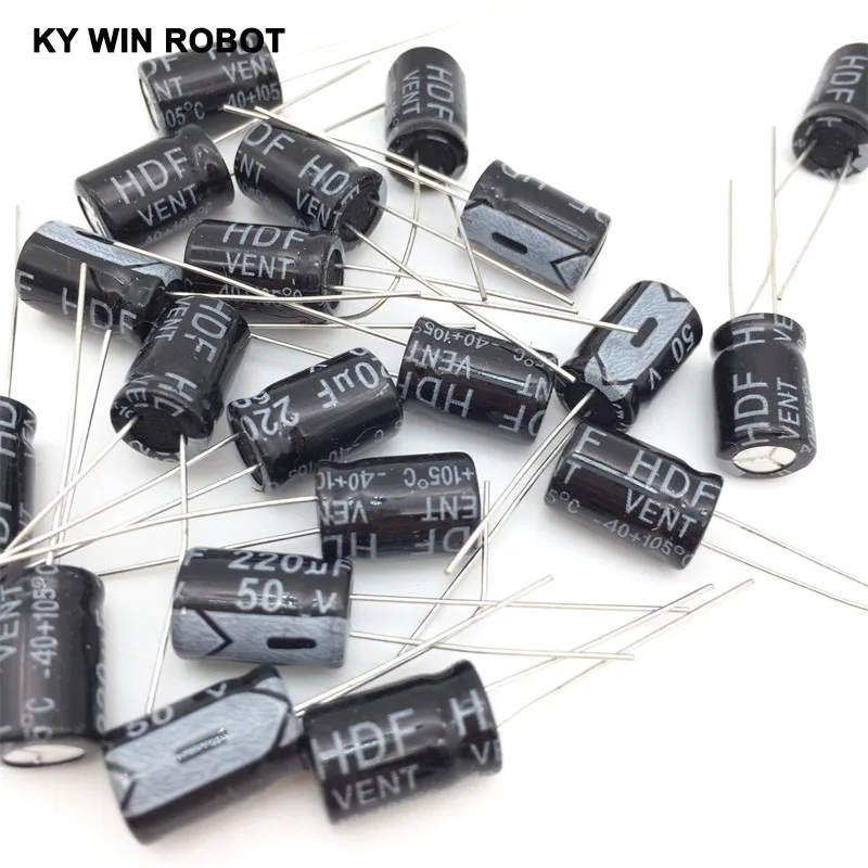 5pcs/lot Aluminum Electrolytic Capacitor 50V / 220 UF 50V/220UF Electrolytic Capacitor Size 8*12 mm plug-in 50V 220UF
5pcs/lot Aluminum Electrolytic Capacitor 50V / 220 UF 50V/220UF Electrolytic Capacitor Size 8*12 mm plug-in 50V 220UF