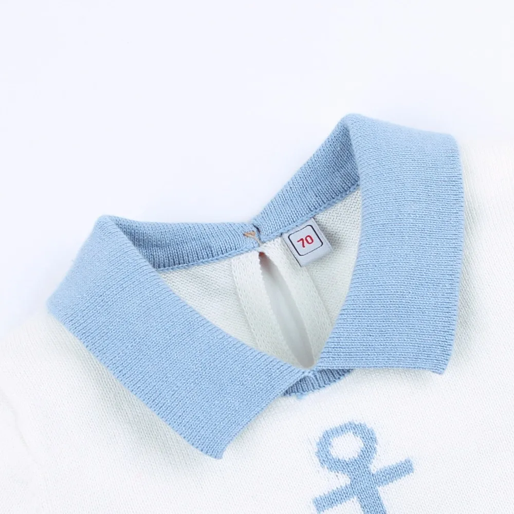 Macacão infantil de malha de algodão listrado Macacão infantil de malha de algodão listrado