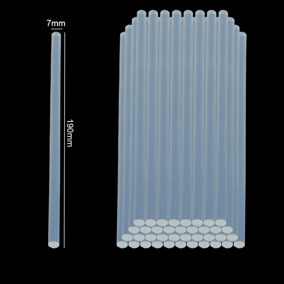 100pcs/set 7mmx190mm Transparent Hot-melt Gun Glue Sticks Gun Adhesive DIY Tools Repair Alloy Accessories