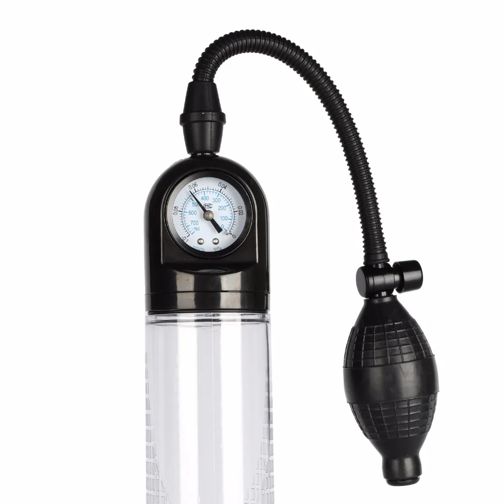 Pressure Gauge Vacuum Penis Pump Penis Enlarge Training Device Sex Products Toys Aid Impotence Helper For Men Penis Enlargement
