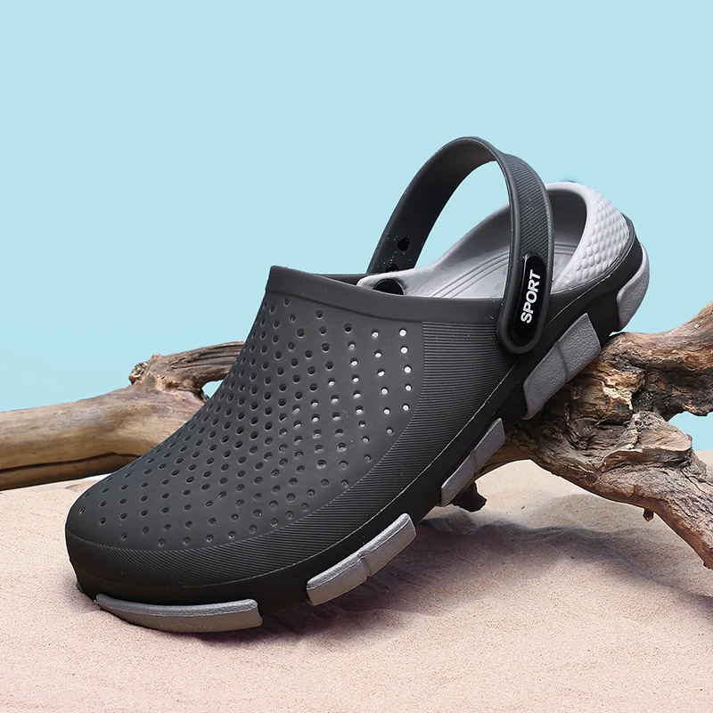 Летние сандалии Мужская повседневная обувь Дышащие пляжные шлепанцы Прозрачная