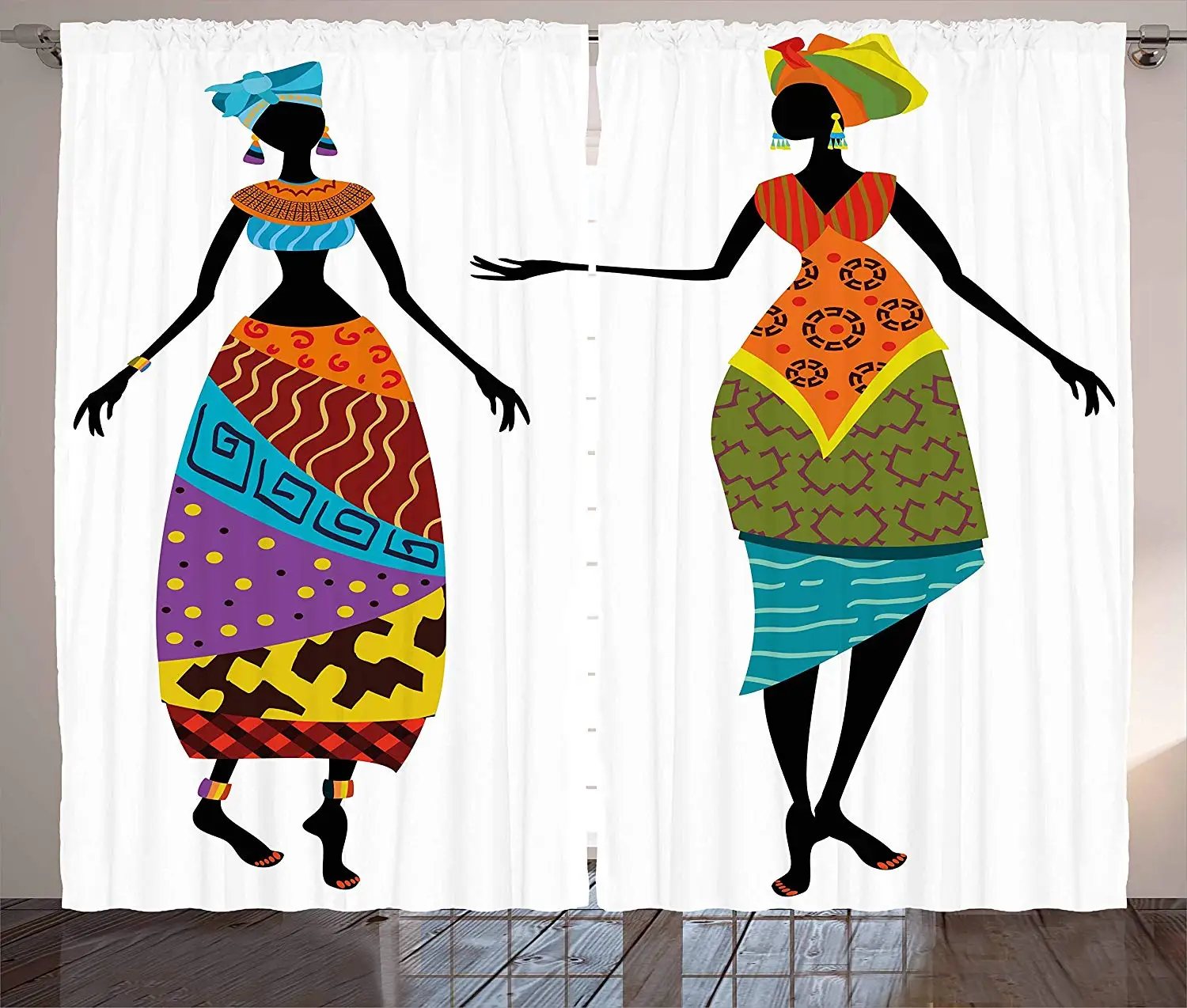 African Woman Curtains Tribal Ladies in Traditional Costume Ethnicity Elegance Vintage Living Room Bedroom Window Drapes
African Woman Curtains Tribal Ladies in Traditional Costume Ethnicity Elegance Vintage Living Room Bedroom Window Drapes