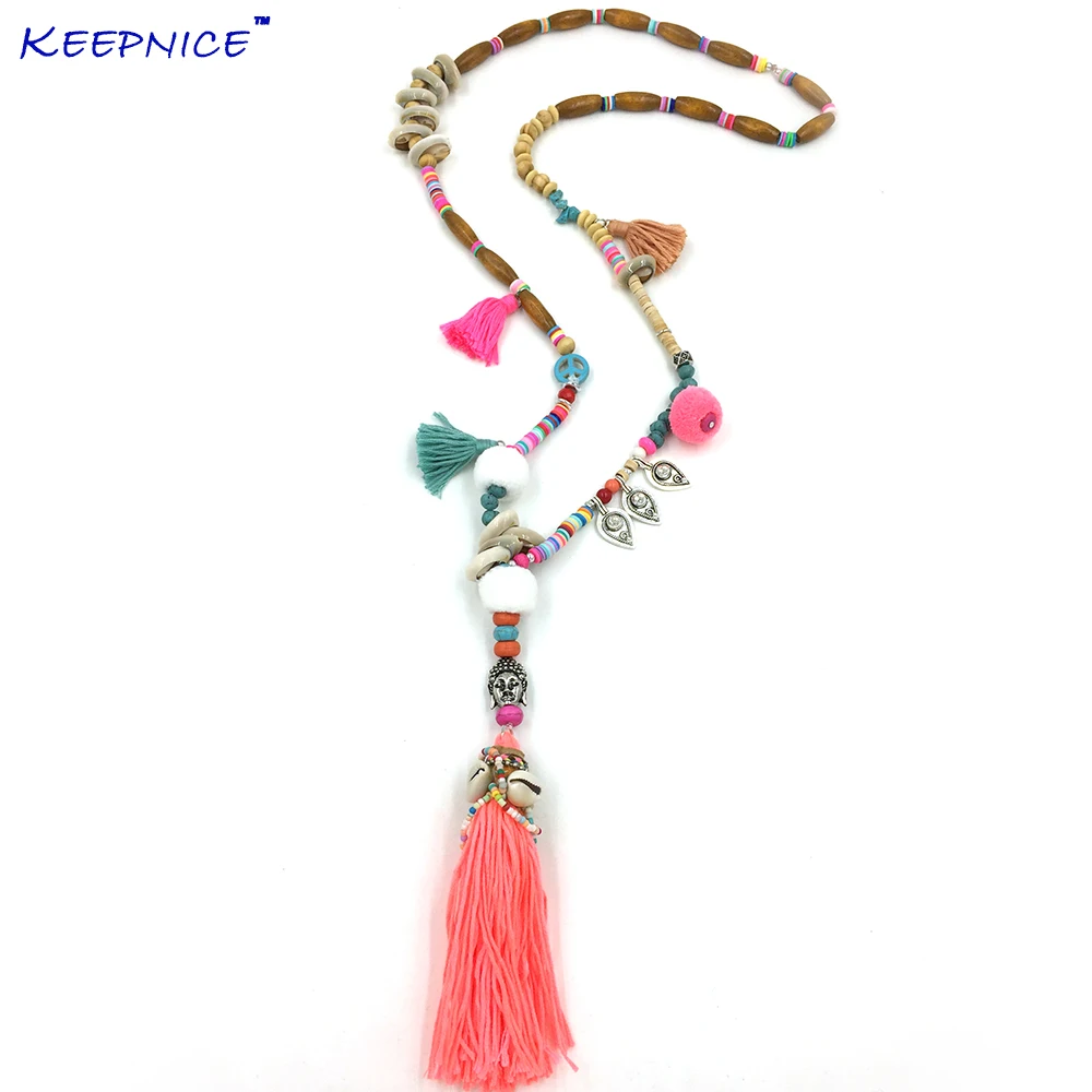 New Clothing accessories Bohemian ethnic beaded chains tassel Necklace colorful Pompoms long fringe Buddha Pendants Necklace
New Clothing accessories Bohemian ethnic beaded chains tassel Necklace colorful Pompoms long fringe Buddha Pendants Necklace