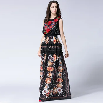 Embroidery Dress Fashion Celebrity Night Club Party Floor-Length O-Neck Elegant Vintage Long Dresses
Embroidery Dress Fashion Celebrity Night Club Party Floor-Length O-Neck Elegant Vintage Long Dresses