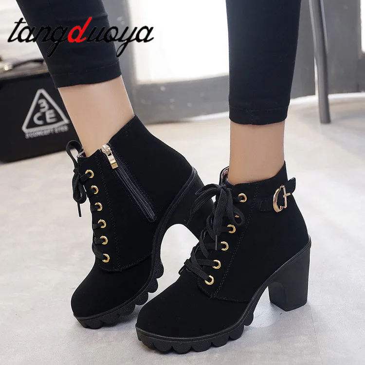 Autumn Winter Women Boots High Quality Solid Lace-up European Ladies shoes Fashion high heels Boots Shoes Women Botas Plus35-41
Autumn Winter Women Boots High Quality Solid Lace-up European Ladies shoes Fashion high heels Boots Shoes Women Botas Plus35-41
