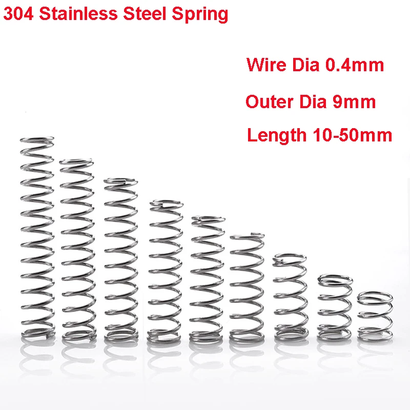 10PCS Y Type Spring 304 Stainless Steel Pressure Spring Wire Dia 0.4mm Outer Dia 9mm Length 10-50mm
10PCS Y Type Spring 304 Stainless Steel Pressure Spring Wire Dia 0.4mm Outer Dia 9mm Length 10-50mm