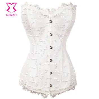 Victorian Brocade Wedding Corset White Corselet Overbust Corpetes E Espartilhos Gothic Sexy Korsett Bridal Corsets and Bustiers
Victorian Brocade Wedding Corset White Corselet Overbust Corpetes E Espartilhos Gothic Sexy Korsett Bridal Corsets and Bustiers