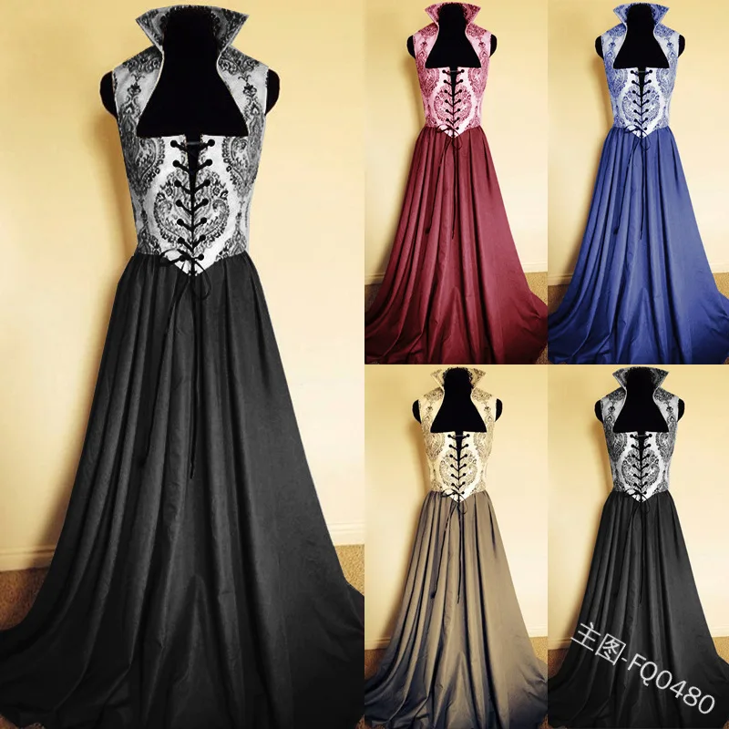 Renaissance Medieval Dress Halloween Costumes for Women Cosplay Palace Noble Long Robes Princess Costume Gothic Dress
Renaissance Medieval Dress Halloween Costumes for Women Cosplay Palace Noble Long Robes Princess Costume Gothic Dress