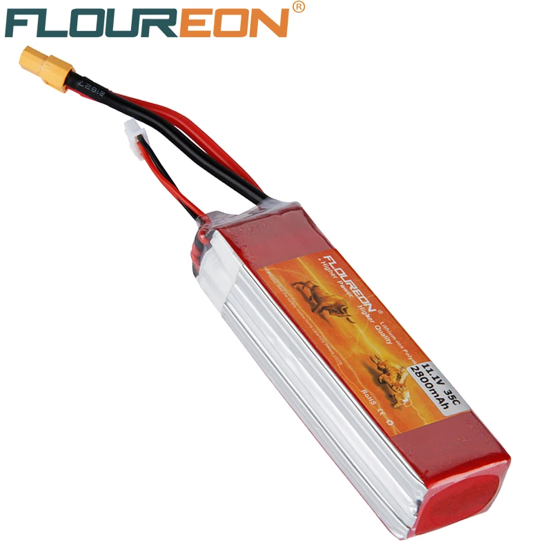 FLOUREON 11.1V 2800mAh 35C Lipo RC Battery 3S for RC Control Rechargeable Li-poly Batteries Pack XT60 Plug for Helicopter
FLOUREON 11.1V 2800mAh 35C Lipo RC Battery 3S for RC Control Rechargeable Li-poly Batteries Pack XT60 Plug for Helicopter