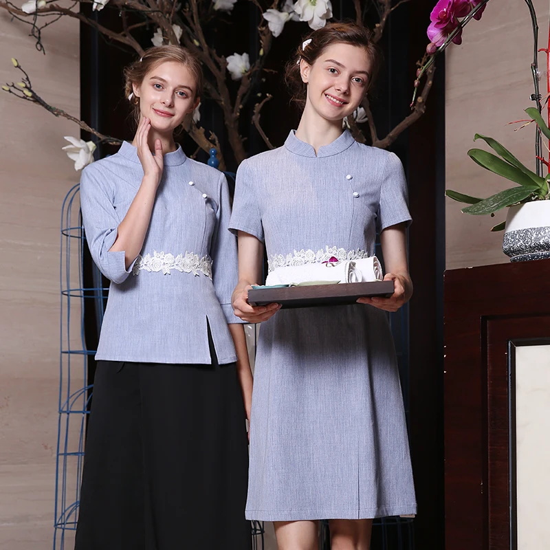 2018 Spring/Summer Beauty Salon SPA Dress Women Hotel Waitress Top+Pants Set Customized Size Technician Work Clothing Wholesales
2018 Spring/Summer Beauty Salon SPA Dress Women Hotel Waitress Top+Pants Set Customized Size Technician Work Clothing Wholesales