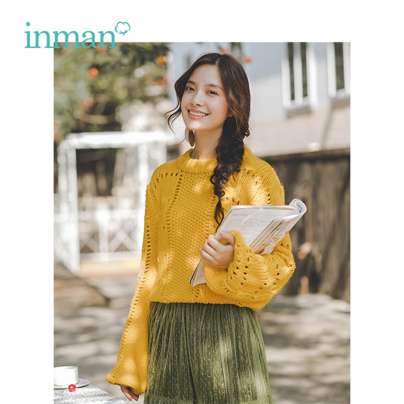 INMAN 2019 Spring autumn sweaters hollow out lantern sleeve thick line pullover women
INMAN 2019 Spring autumn sweaters hollow out lantern sleeve thick line pullover women