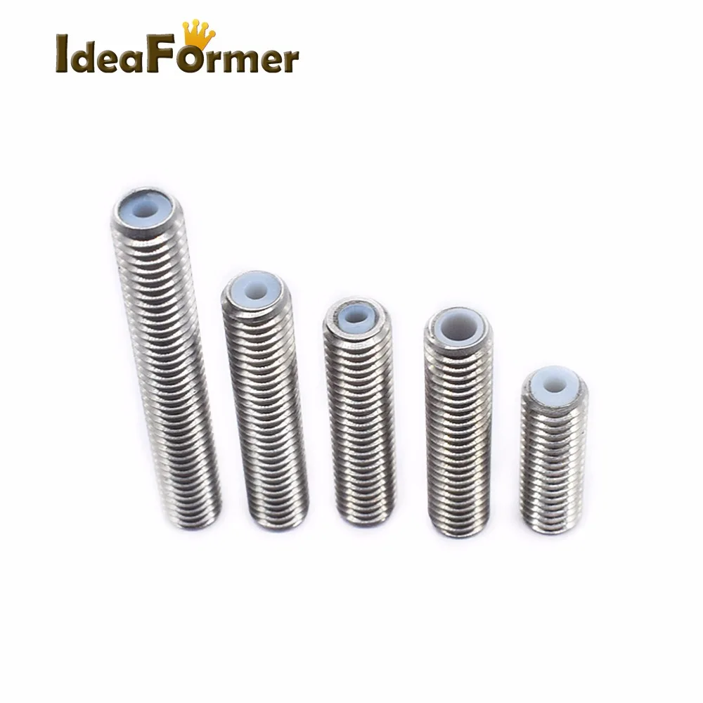 5pcs 3D printer Stainless Steel heat break Throat M6 18/26/30/40 mm for Makerbot MK8 1.75&3.00mm Filament With Teflon PTFE Tube
5pcs 3D printer Stainless Steel heat break Throat M6 18/26/30/40 mm for Makerbot MK8 1.75&3.00mm Filament With Teflon PTFE Tube