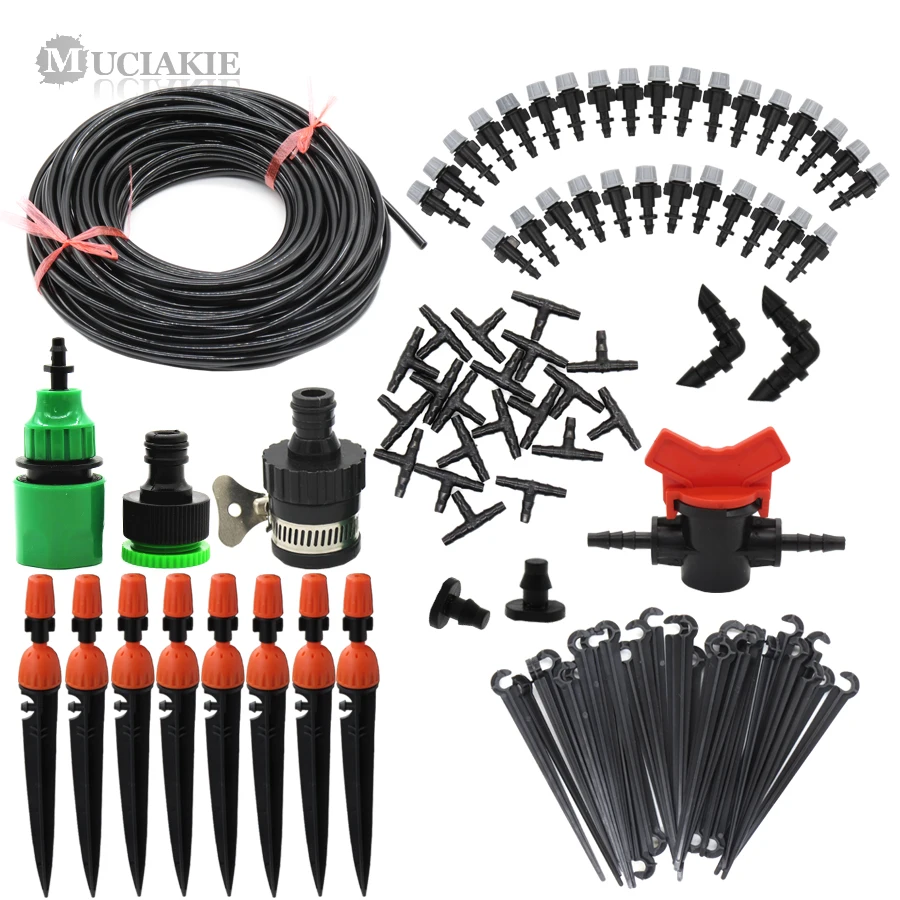 25M Garden Watering Kit with Pink Sprinkler with Misting Nozzle New Mist Spray 4mm Tee Barb Shuf Off End Plug Faucet Adapters
25M Garden Watering Kit with Pink Sprinkler with Misting Nozzle New Mist Spray 4mm Tee Barb Shuf Off End Plug Faucet Adapters