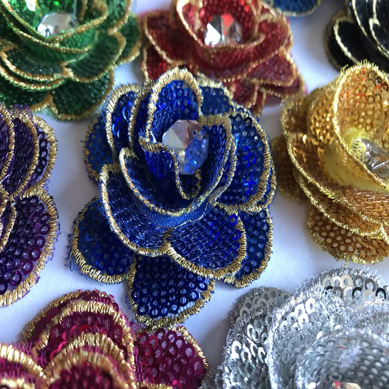20Pcs 3d Small Flower Sequin Patches embroidery Applique Crystal Sewing For Clothing Dress Accessories Diy Gold Blue Black Patch
20Pcs 3d Small Flower Sequin Patches embroidery Applique Crystal Sewing For Clothing Dress Accessories Diy Gold Blue Black Patch