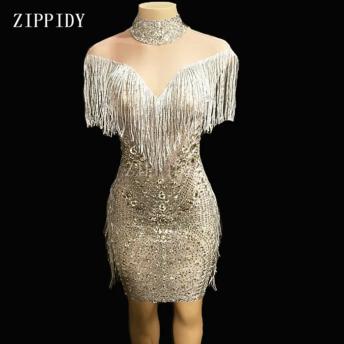 New Design Mesh See Through Fringes Dress Birthday Celebrate Perspective Dress Evening Party Sleeveless Tassel Dresses YOUDU
New Design Mesh See Through Fringes Dress Birthday Celebrate Perspective Dress Evening Party Sleeveless Tassel Dresses YOUDU
