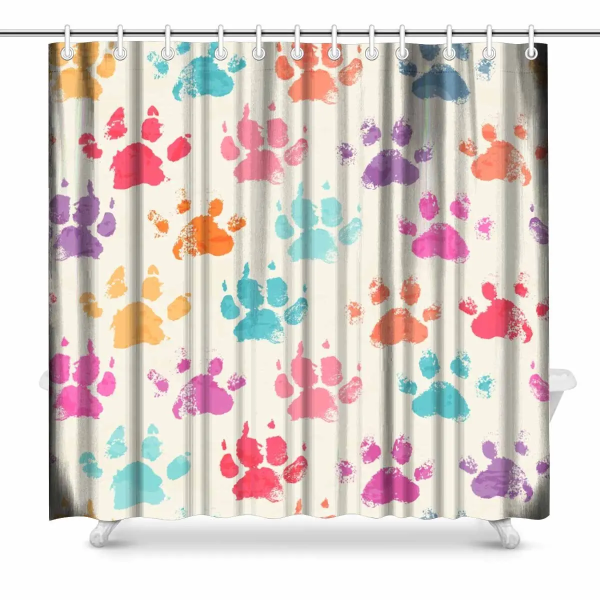 Aplysia Abstract Bright Colorful Ink Prints with Messy Dog Paws Polyester Fabric Bathroom Shower Curtain Set with Hooks
Aplysia Abstract Bright Colorful Ink Prints with Messy Dog Paws Polyester Fabric Bathroom Shower Curtain Set with Hooks