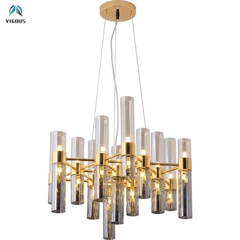 Post Modern Lustre Gradient Glass Shades G4 Led Chandelier Round / Rectangle Shiny Gold Pendant Chandelier Indoor Lamp Fixtures
Post Modern Lustre Gradient Glass Shades G4 Led Chandelier Round / Rectangle Shiny Gold Pendant Chandelier Indoor Lamp Fixtures