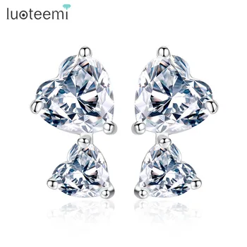 LUOTEEMI White Gold Color Fashion 1 Pair Double Heart-shaped White Cubic Zirconia Stud Earrings For Womens Girls Love Gift
LUOTEEMI White Gold Color Fashion 1 Pair Double Heart-shaped White Cubic Zirconia Stud Earrings For Womens Girls Love Gift
