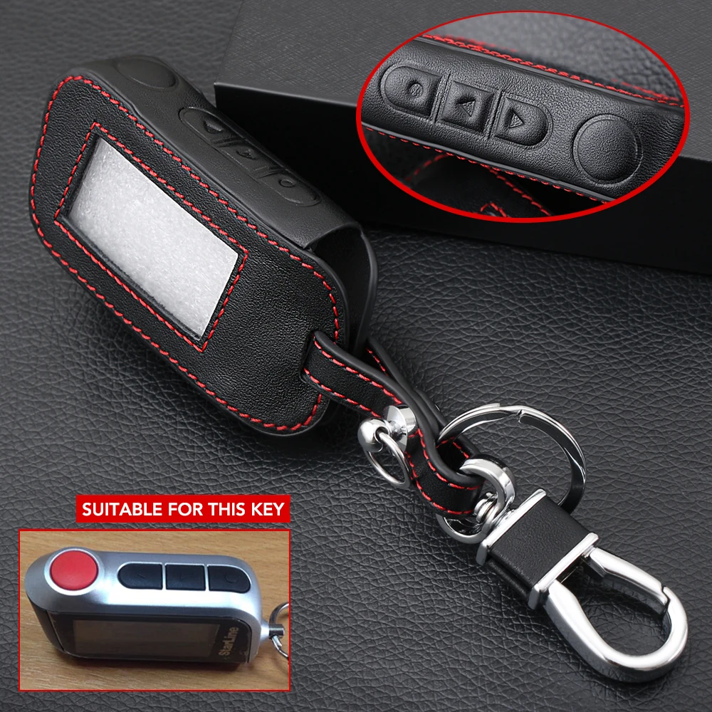 A93 A96 Keychain Leather Cover Key Case for Starline A93 Two Way Car Alarm Remote Controller A63 LCD Transmitter
A93 A96 Keychain Leather Cover Key Case for Starline A93 Two Way Car Alarm Remote Controller A63 LCD Transmitter