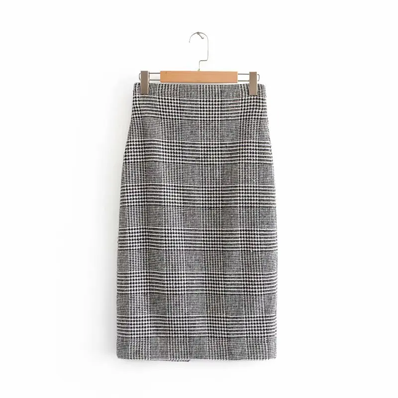 Women Vintage houndstooth plaid woolen straight midi skirt ladies back zipper split vestidos casual slim business skirts QUN160
Women Vintage houndstooth plaid woolen straight midi skirt ladies back zipper split vestidos casual slim business skirts QUN160