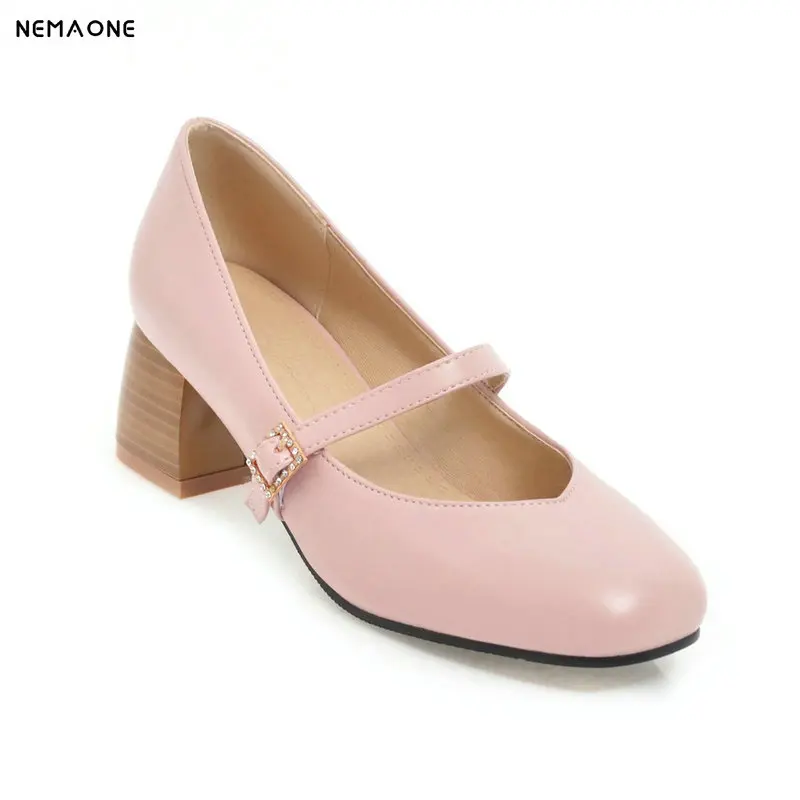 NEMAONE New women shoes summer style mary janes single shoes square toe pu leather women pumps large size 34-43
NEMAONE New women shoes summer style mary janes single shoes square toe pu leather women pumps large size 34-43