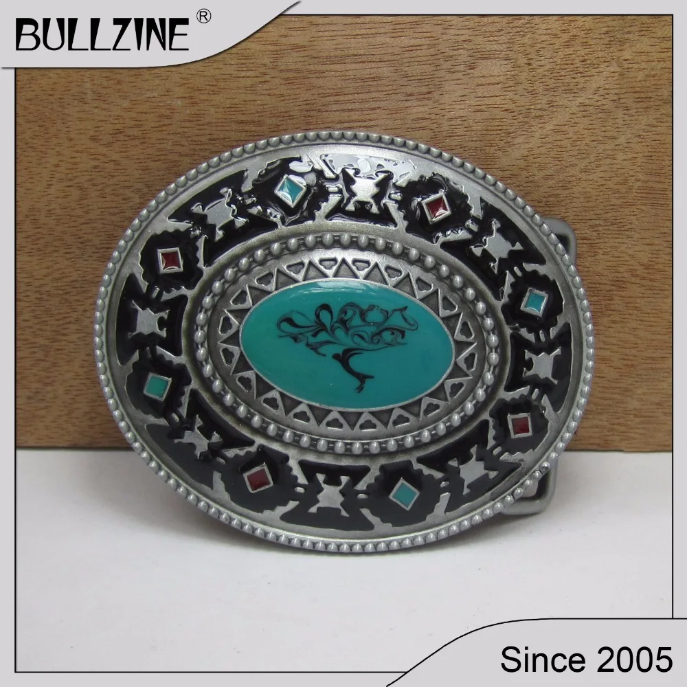 The Bullzine western turquoise belt buckle with pewter finish FP-02192 suitable for 4cm width snap on belt
The Bullzine western turquoise belt buckle with pewter finish FP-02192 suitable for 4cm width snap on belt