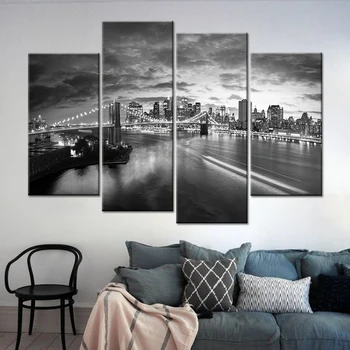 Modern Building Canvas Painting Cuadros Decoration Quadro Bridge Black and White Wall Pictures for Living Room No Frame 4 Pieces
Modern Building Canvas Painting Cuadros Decoration Quadro Bridge Black and White Wall Pictures for Living Room No Frame 4 Pieces