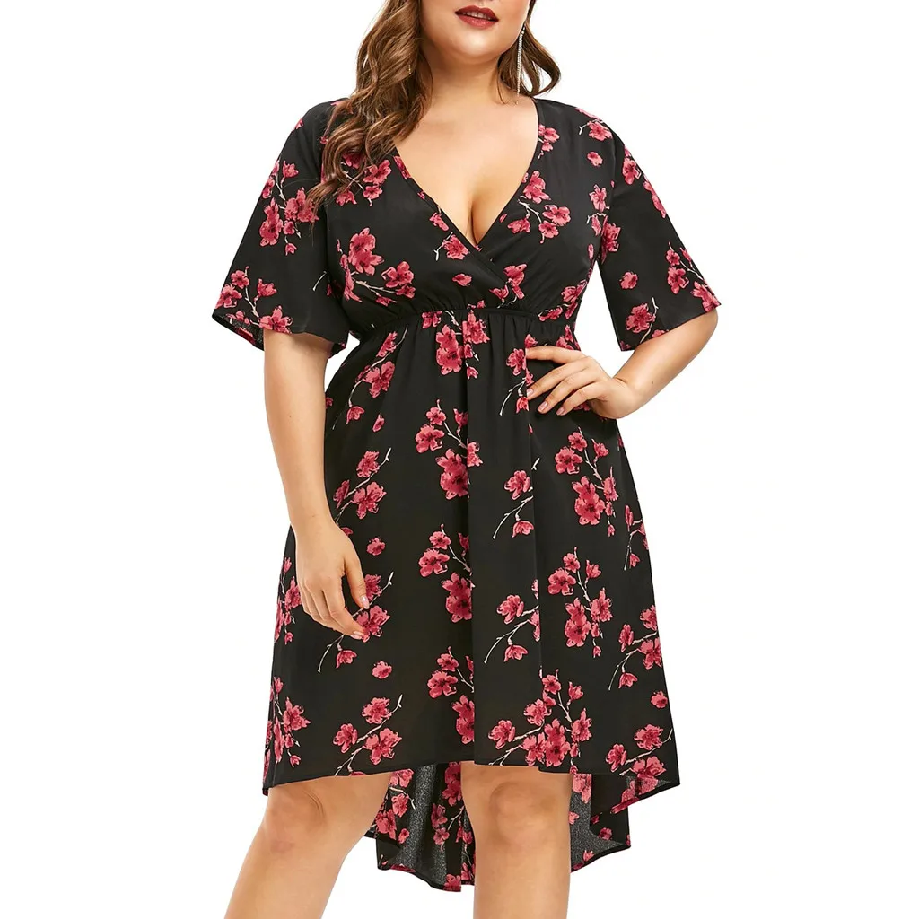Summer Fashion Casual Print Short Sleeve V-Neck Asymmetrical Mid-Calf Dress XL-5XL
Summer Fashion Casual Print Short Sleeve V-Neck Asymmetrical Mid-Calf Dress XL-5XL