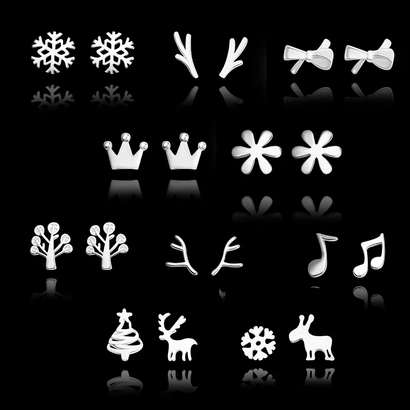 Cute Silver Color Christmas Earrings Christmas Tree Bow Elk Snowflake Shape Ear Jewelry Accessories Lovely Christmas Gifts
Cute Silver Color Christmas Earrings Christmas Tree Bow Elk Snowflake Shape Ear Jewelry Accessories Lovely Christmas Gifts