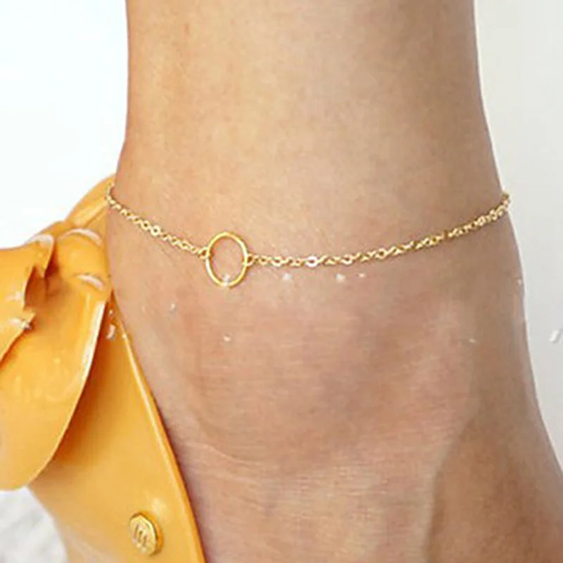 2018 new accessories The metal circle Simple gift anklets