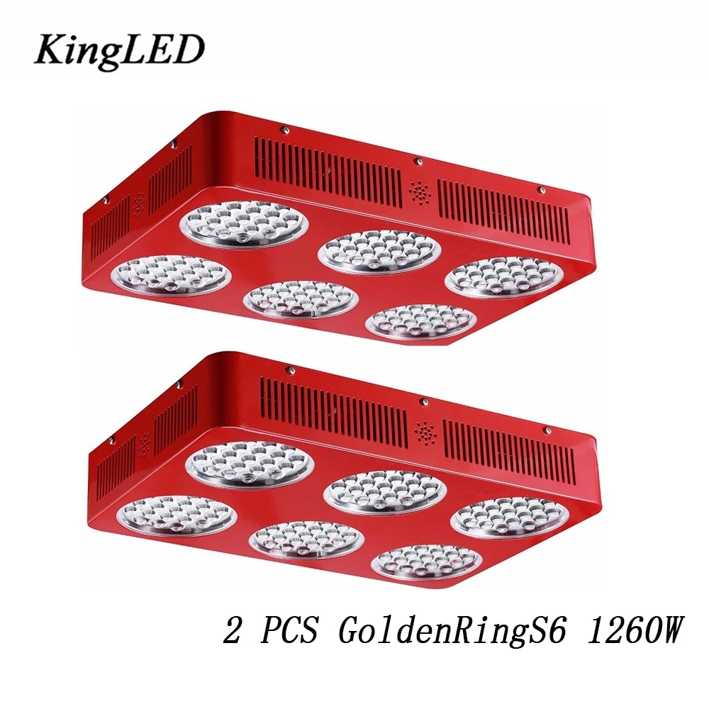 2PCS GoldenRing S6 1260W LED Grow Light Double Chips (10w leds) Full Specturm LED Grow Light Pants Grow Faster Flower Bigger
2PCS GoldenRing S6 1260W LED Grow Light Double Chips (10w leds) Full Specturm LED Grow Light Pants Grow Faster Flower Bigger