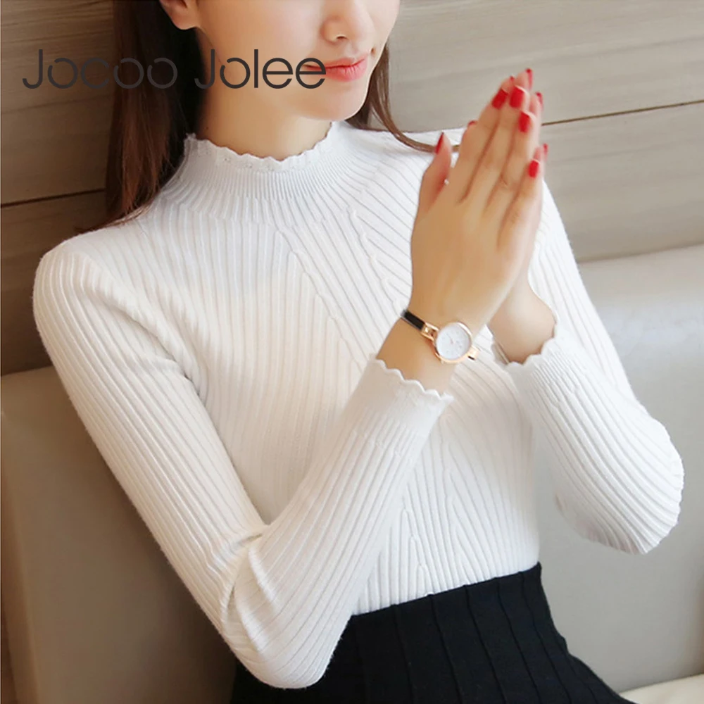 Jocoo Jolee Women Knitted Sweater Turtleneck Winter Autumn Long Sleeve Female Slim Thin Ladies Tops Pullovers Pull Femme Hiver
Jocoo Jolee Women Knitted Sweater Turtleneck Winter Autumn Long Sleeve Female Slim Thin Ladies Tops Pullovers Pull Femme Hiver