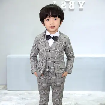 New Kids Boys 3PCS Formal Plaid Wedding Suit Kids England Style Blazer+Pant+Waistcoat Suit for Boys Kids Party Costume
New Kids Boys 3PCS Formal Plaid Wedding Suit Kids England Style Blazer+Pant+Waistcoat Suit for Boys Kids Party Costume