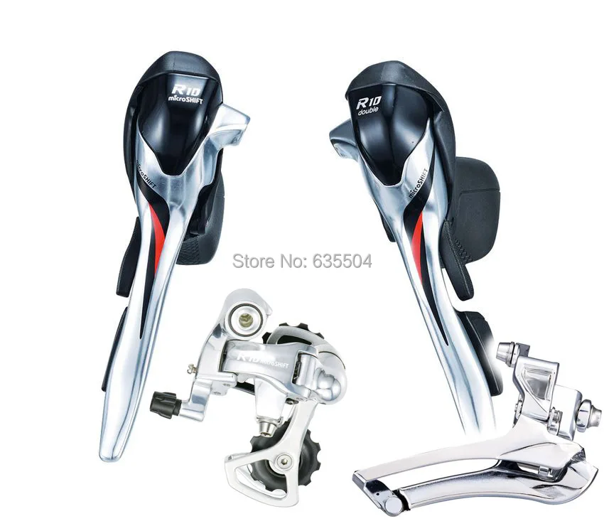 Silver Shimano Compatible Short Cage microSHIFT R10 Rear Derailleur 10-Speed