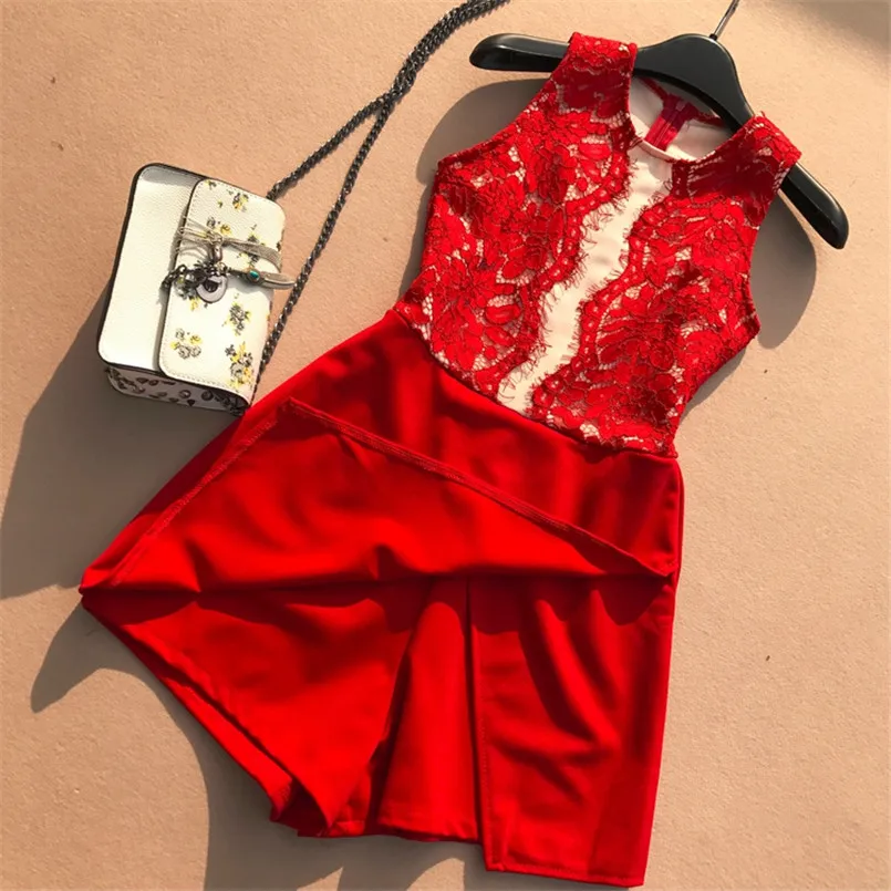 Slim Fashion 2019 Lace Patchwork Jumpsuit Casual Sexy Women Hollow Out Playsuit Irregular Summer Beach Sleeveless Tank Romper
Slim Fashion 2019 Lace Patchwork Jumpsuit Casual Sexy Women Hollow Out Playsuit Irregular Summer Beach Sleeveless Tank Romper