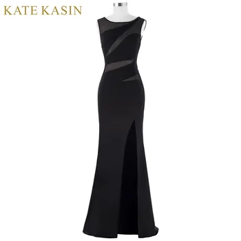 Kate Kasin Bodycon Long Black Evening Dresses 2018 Sexy