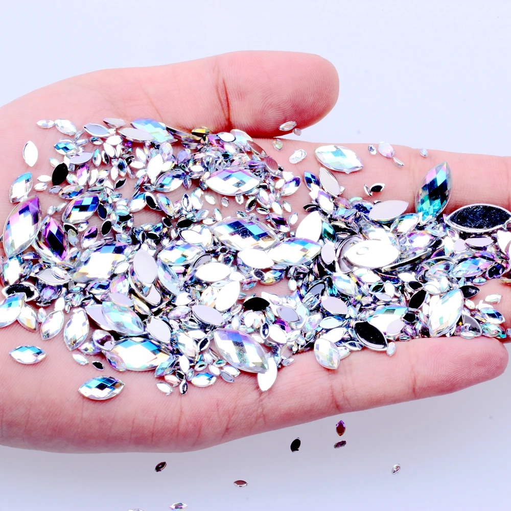 Eye Shape Crystal AB 7G 600PCS 7 Sizes Acrylic Rhinestones Flat Back Nail Rhinestone 3D Non HotFix Nail Art Decoration DIY Tool
Eye Shape Crystal AB 7G 600PCS 7 Sizes Acrylic Rhinestones Flat Back Nail Rhinestone 3D Non HotFix Nail Art Decoration DIY Tool