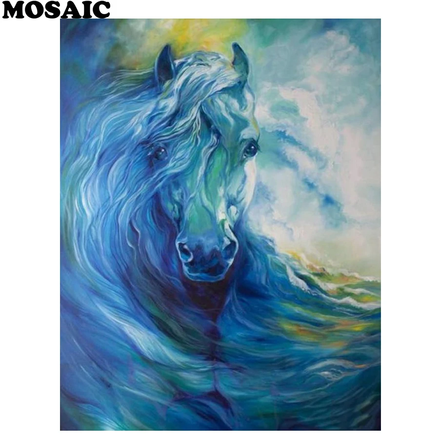 blue sea horse animal Diamond Painting Cross Stitch diamond embroidery sale painting with diamonds pictures of rhinestones | Дом и сад
