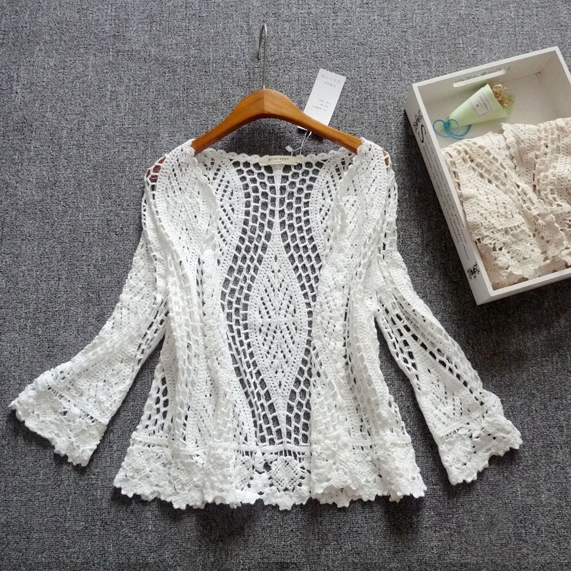 Shuchan Hollow Out Beach Open Stitch Cardigan Summer Beach Boho Knit Embroidery Blouse Sleeveless Vest 3/4 Sleeve cotton tops
Shuchan Hollow Out Beach Open Stitch Cardigan Summer Beach Boho Knit Embroidery Blouse Sleeveless Vest 3/4 Sleeve cotton tops