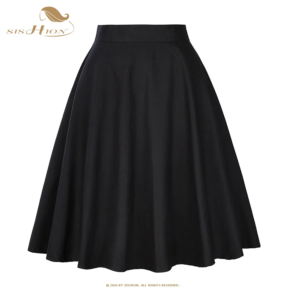 SISHION 2019 Ladies Fashion High Waist Skirts Elegant Cotton Swing 50s Vintage Retro Knee Length Zipper Skater Black Skirt
SISHION 2019 Ladies Fashion High Waist Skirts Elegant Cotton Swing 50s Vintage Retro Knee Length Zipper Skater Black Skirt