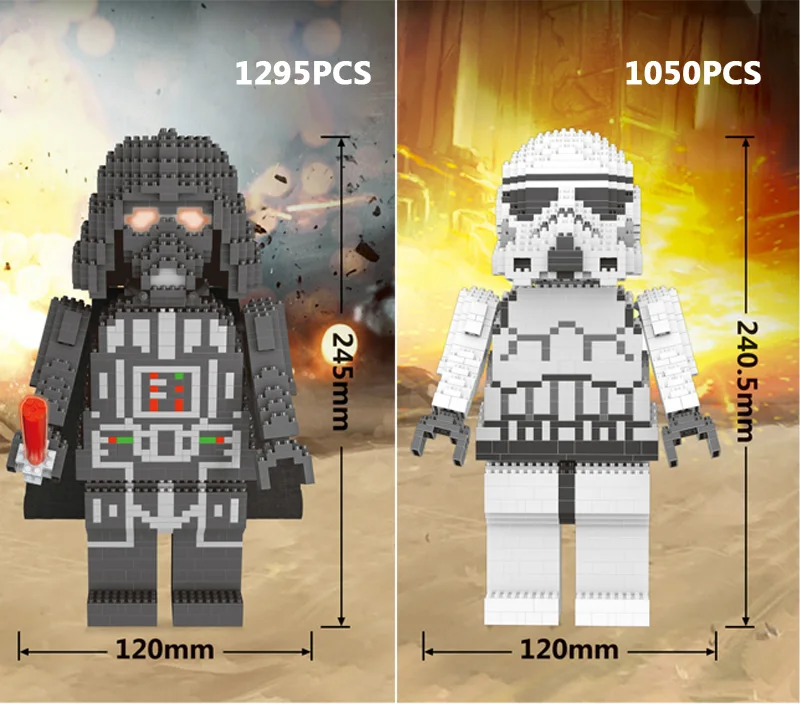 Star battle micro diamond block space war big minifigs Darth Vader stormtrooper nanoblock model stacking brick toys collection
Star battle micro diamond block space war big minifigs Darth Vader stormtrooper nanoblock model stacking brick toys collection