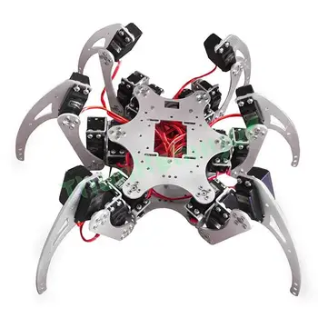 18DOF Aluminium Hexapod Spider Six Legs Robot Arm Frame Kits with Servo Horn & Ball Bearing
18DOF Aluminium Hexapod Spider Six Legs Robot Arm Frame Kits with Servo Horn & Ball Bearing