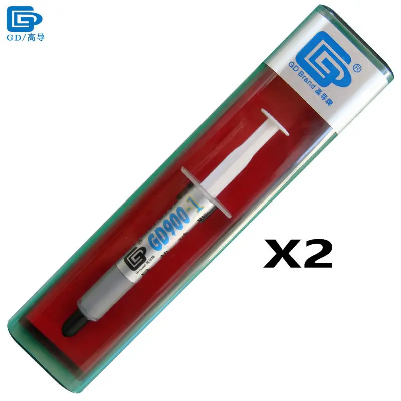 GD Brand Thermal Conductivity Grease Paste Silicone GD900-1 Heat Sink Compound 2 Pieces Containing Silver Net Weight 3 Grams BX3
GD Brand Thermal Conductivity Grease Paste Silicone GD900-1 Heat Sink Compound 2 Pieces Containing Silver Net Weight 3 Grams BX3