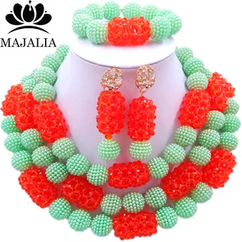 Majalia Fashion Charming Nigerian Wedding African Jewelry Set Light Green and Orange Crystal Necklace Bride Jewelry Sets 3SZ088
Majalia Fashion Charming Nigerian Wedding African Jewelry Set Light Green and Orange Crystal Necklace Bride Jewelry Sets 3SZ088