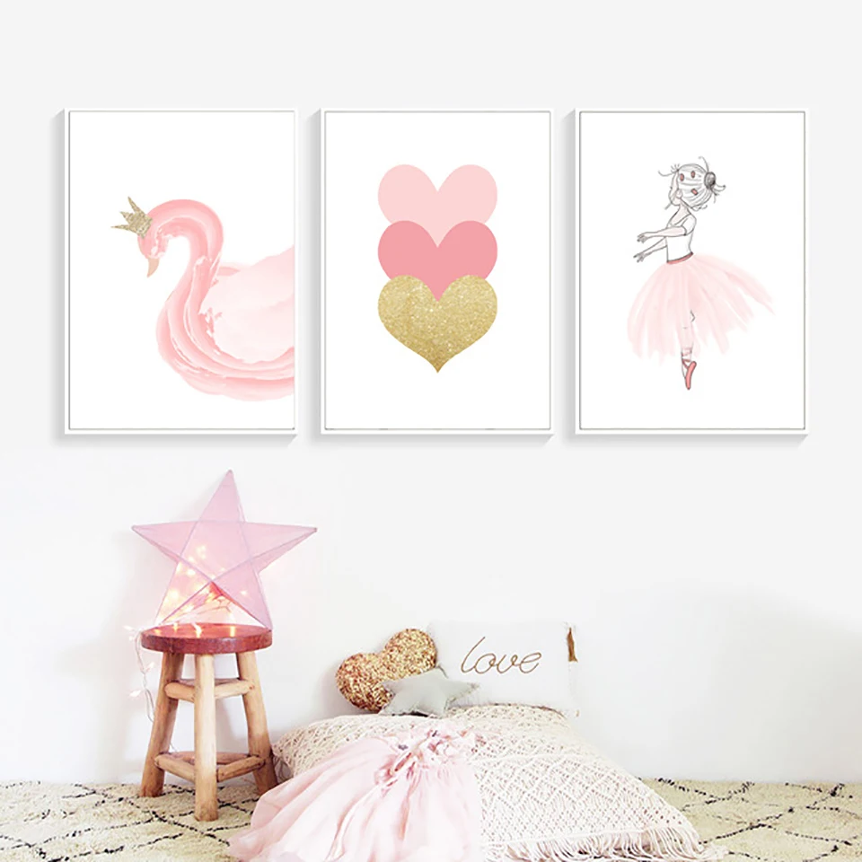 Nordic Style Ballet Girl Heart Swan Canvas Painting Home Wall Art Prints Watercolor Picture Modular Poster For Living Room Decor
Nordic Style Ballet Girl Heart Swan Canvas Painting Home Wall Art Prints Watercolor Picture Modular Poster For Living Room Decor