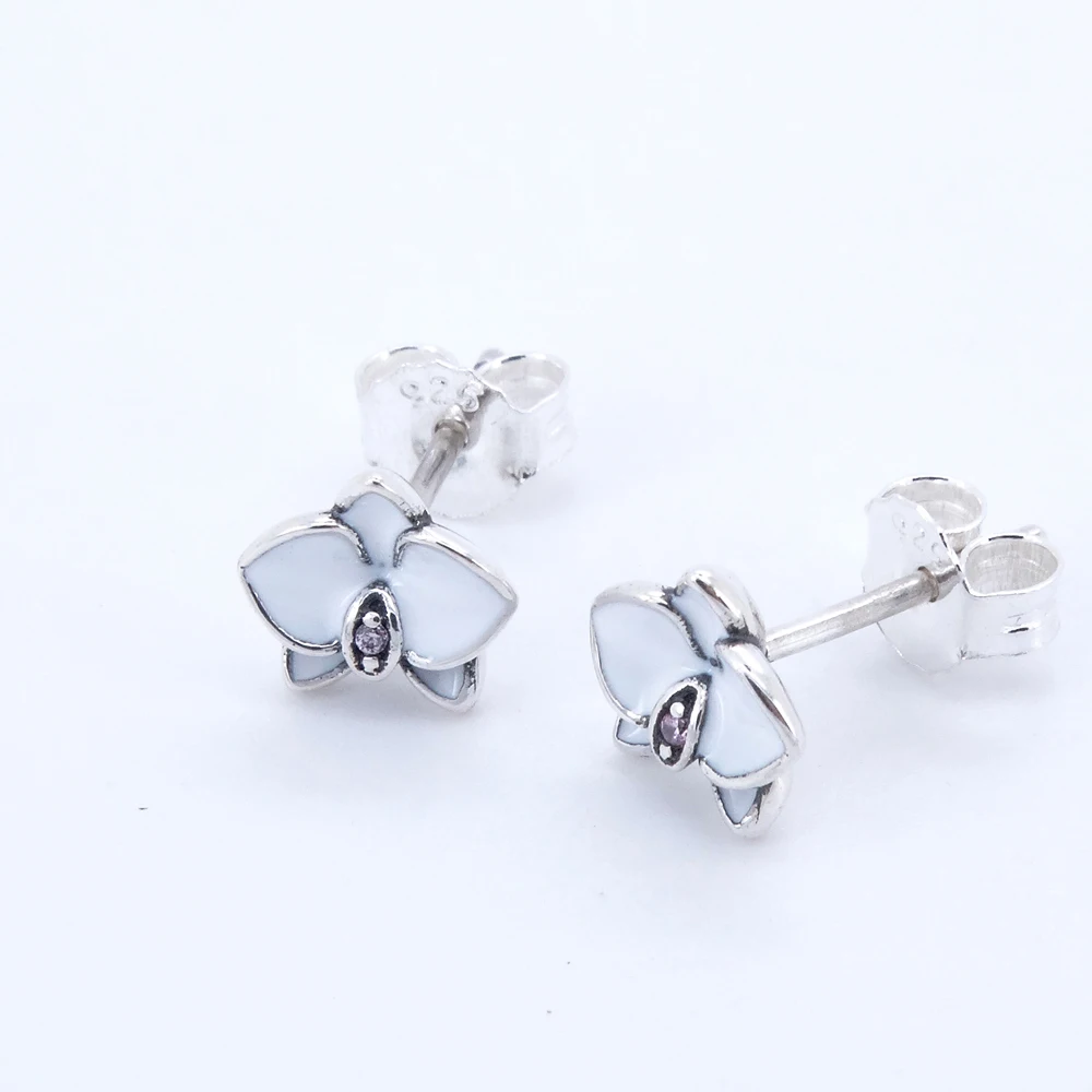 Pandulaso White Orchids Stud Earrings Sterling Silver Jewelry Studs Earrings For Woman Wedding Fashion Elegant Earrings
Pandulaso White Orchids Stud Earrings Sterling Silver Jewelry Studs Earrings For Woman Wedding Fashion Elegant Earrings