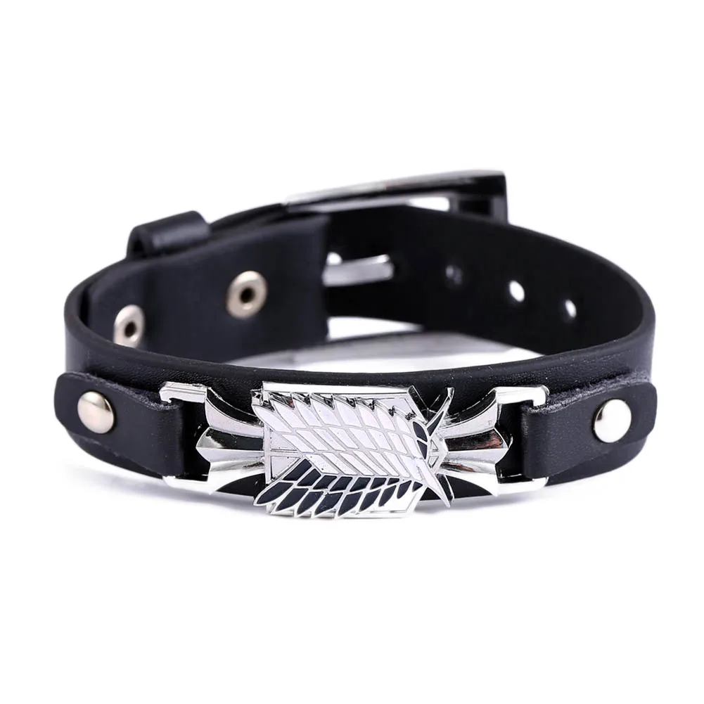 Freeshipping Film Anime Attack on Titan Wings of PU Charm Men Shingeki no Kyojin Cosplay Bangles Survey Corps Leather Bracelets
Freeshipping Film Anime Attack on Titan Wings of PU Charm Men Shingeki no Kyojin Cosplay Bangles Survey Corps Leather Bracelets