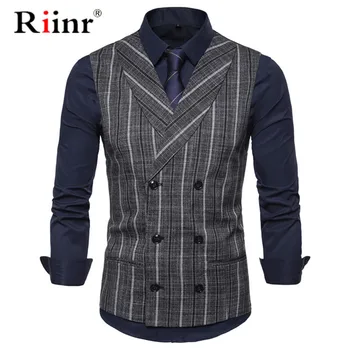 Mens Stripe Plaid Formal Blazer Vests Casual Double Breasted V-neck Fashion S-2XL Male England Style Casual Vests EUR Size
Mens Stripe Plaid Formal Blazer Vests Casual Double Breasted V-neck Fashion S-2XL Male England Style Casual Vests EUR Size